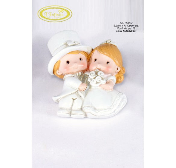 MAGNETE SPOSI | in ceramica | 3,9x4,9cm - | Adele Chérie - articoli da regalo e bomboniere