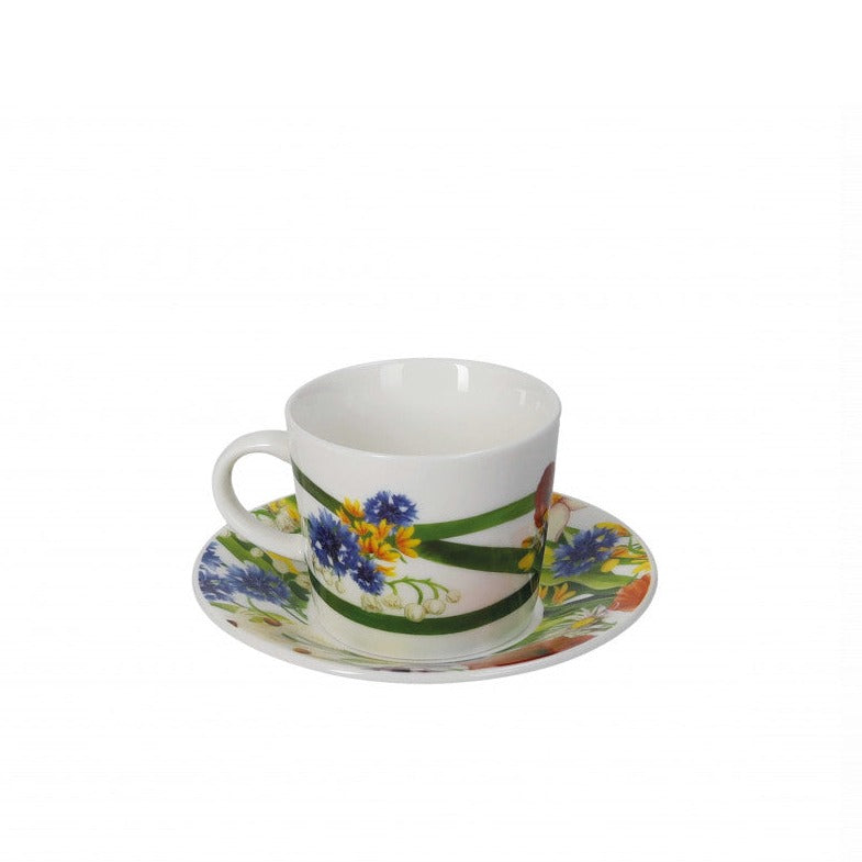 TAZZINE DA CAFFE' FIORI DI CAMPO BRANDANI - in New Bone China - 2pz - foto 2 | Adele Chérie